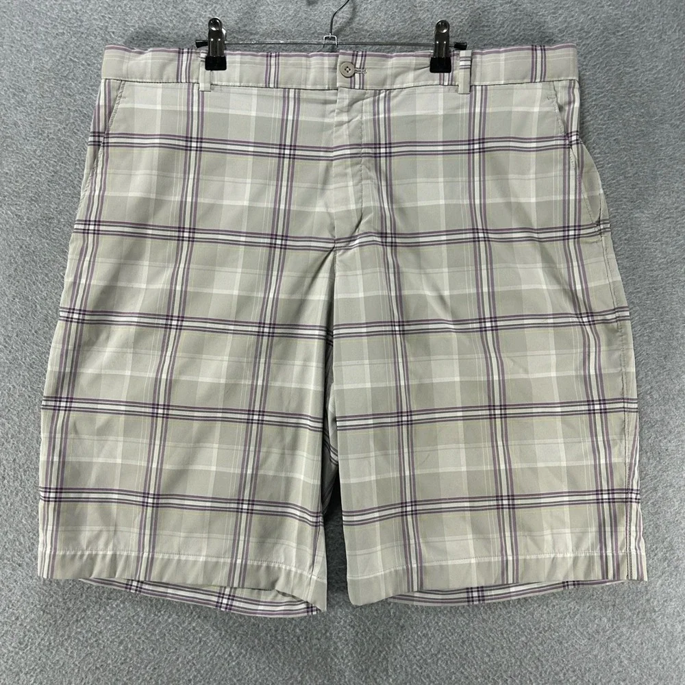 Nike Golf Shorts Dri-FIT Mens 40 Grey Plaid Performance Preppy Classic